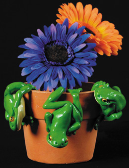 Hanging Pot Frogs Set