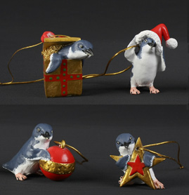 Christmas Decorations Penguins - Set of 4