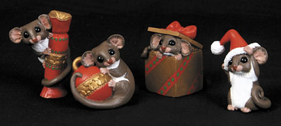 Christmas Decorations Possums - Set of 4