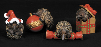 Echidna Hedgehogs Xmas Tree - Set of 4
