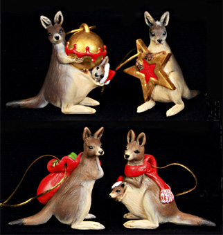 Kangaroos Xmas Tree - Set of 4