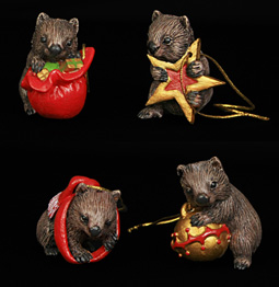 Wombats Xmas Tree - Set of 4