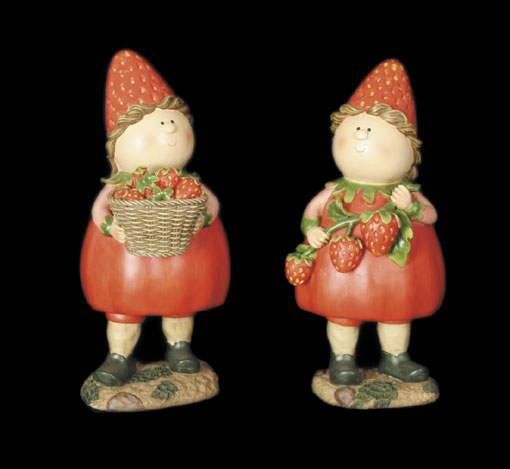 Strawberry Girls with Basket (Pair)