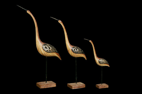 Heron - Timber-Look Birds - Set 3